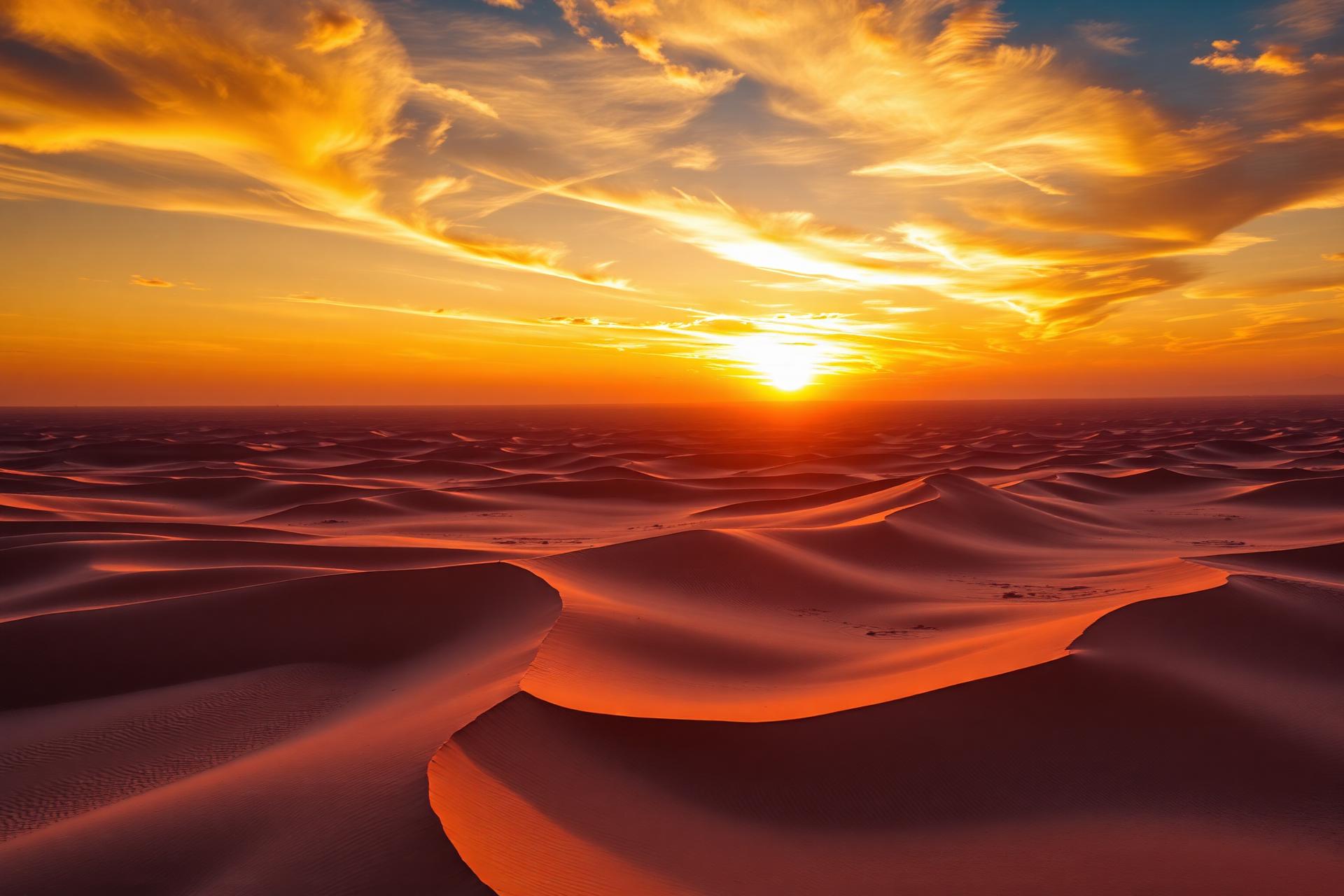 Sahara dunes at sunset